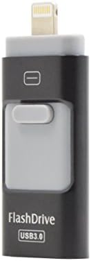 YiKaiEn 16GB USB 3.0 [Storage for iPhone] USB Flash Drive HD U Disk With OTG Head for Android/iPhone 7/7 Plus/SE/6S Plus/6S/6 Plus/6/5S/5/12C/iPad/iPod/PC/MAC (Black)