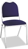 Alera SC69FA20C Round-Back Stacking Chairs with Blue Fabric Upholstery
