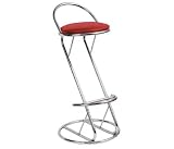 Z Shaped Bar Stool Red / Crome