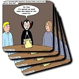 Rich Diesslins Funny Religious Light Cartoons - Dracula on the Church Outreach Committee - Coasters