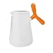 Koziol A-Pollo White Porcelain Cocoa Jug with Solid Orange Handle, 180 by 112 by 185mm
