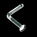 Pyrex Nostril Screw with Left Bend - 16G (1.2mm) - 1/4" Wearing Surface - Sold Individually
