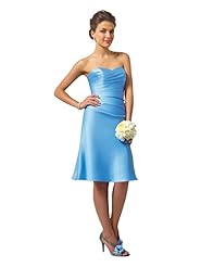 A-line Strapless Cocktail Short Sweetheart Corset   Waistline Pleated Lace-Up Satin  Dress