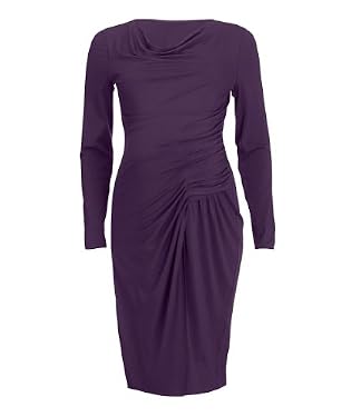 Maternity Purple Ruched Jersey Dress