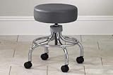 Adjustable chrome stool same as 2102 with carpet casters