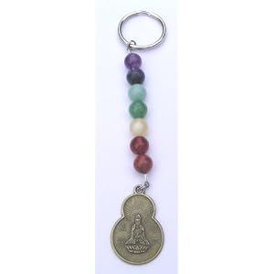 Chakra Gemstone Keychain - Quan Yin Charm