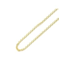 14K Yellow Gold 1mm Rolo Chain Necklace 16"