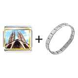 Pugster Gold Plated Landmark Gothic Architecture Photo Italian Charms