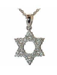 14k Solid Gold Diamond Star of David Necklace (2.10 cts.tw.)