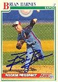Brian Barnes, Montreal Expos, 1991 Score Rookie Prospect Autographed Card