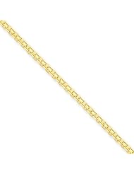 2mm, 14 Karat Yellow Gold, Flat Bismark Chain - 24 inch