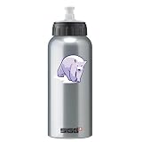 SIGG 0.6L Silver Reusable Water Bottle - Purple Polar Bear - Exclusive Design!