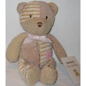 31OrX 5Bs9L Carters Toy Teddy Bear Plush Lovey with Pink Ribbon and Pink Heart