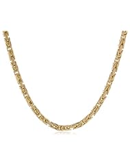 14k Yellow Gold 2.6mm Square Byzantine Chain Necklace, 18"