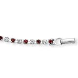 Ruby and White Crystal Bracelet