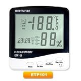 Wireless Indoor/ Outdoor Thermometer and Hygrometer with Atomic Clock, Digital Thermometer and Hygrometer