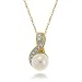 Akoya Pearl Pendant in 14K Yellow Gold w/ Diamonds