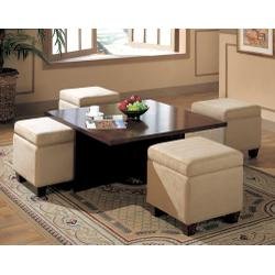 Coffee Table with 4 Cube Ottomans Coaster 31OrkPXR%2BML Coffee Table with 4 Cube Ottomans Coaster