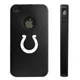 Apple iPhone 4 4S 4G Black Aluminum & Silicone Case Colts Horseshoe