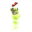 Gift Wrapped 2 Tone Marble Parfait Icecream Sundae Dessert 2 Hand Towels Wash Cloth Home Set Green tea and Vanilla colors with Cherry Magnet