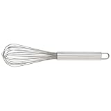 Chefs Secret 12-1/2inch Stainless Steel Balloon Wire Whisk Satin Finish Hanging Hook Long Handle