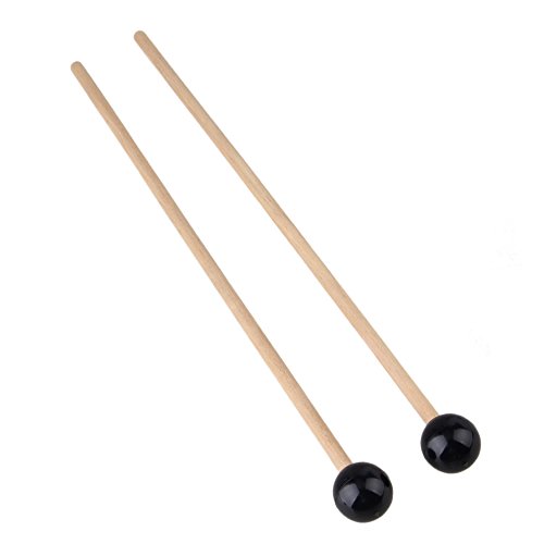 Yibuy 380mm Soft Plastic Head Xylophone Unwood Mallets with 30mm Head Set of 2