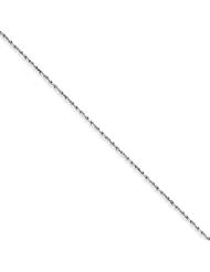 10k White Gold 30in 1.5mm Machine Made D/C Rope Necklace Chain. Metal Wt- 4.61g