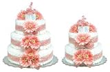 Bloomers Pink Daisies With Paisley Diaper Cake -2 Tier