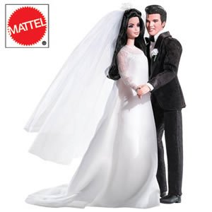 Elvis & Priscilla Wedding Barbie Dolls Set