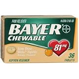 Bayer Low Dose Chewable Baby Aspirin Pain Reliever Orange Flavored 81 mg - 6x