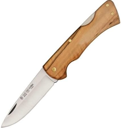 Nieto Navaja Alpina Lockback Fold Knife, SS Drop Point PE, Hardwood Olive handle