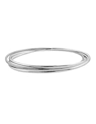 Sterling Silver Three Polished Intertwined Bangle Bracelet