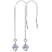 31OsCsd7iZL. AA75  SCER024 Sterling Silver Clear Crystal Threader Ear Wire Earrings Made with Swarovski Elements