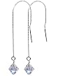 SCER024 Made with Swarovski Elements&reg; Clear Crystal Sterling Silver 2" Long Threader Ear Wire Earrings