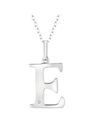 Sterling silver 0.01ct TDW Diamond Initial E Necklace (H-I, I2)
