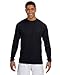 A4 Mens Cooling Performance Long Sleeve Crew, Medium, Black