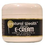 Vitamin E 6000 IU Cream With Fragrance Free, By Natural Wealth - 2 Oz