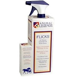Animal Legends Flicks All Natural Essential Oil Horse Spray, 32-Ounce Bottle with 4-Ounce Concentrate