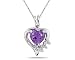 Heart Shape Amethyst and Diamond Pendant