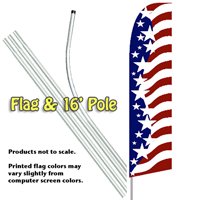 Star Spangled Feather Banner Flag Kit (Flag & Pole)
