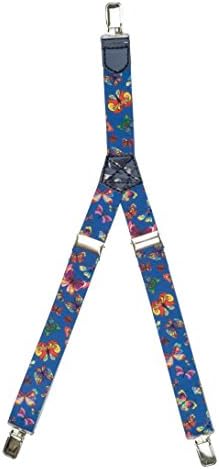 Patterned Kid's Clip Suspenders - Butterflies
