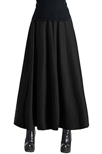 (アザブロ)AZBRO エレガント 純色 ハイウェスト プリーツ ロング丈 上品 Aラインシルエット スカート