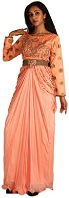 ZEDDS Women's Kaftan Dress 42 Peach