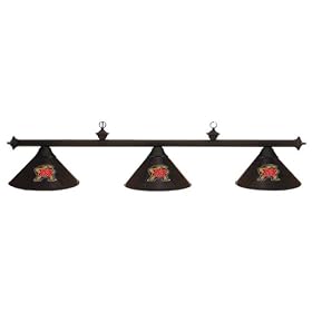Maryland Terrapins 3pc BLACK METAL SHADE POOL TABLE LIGHT LAMP