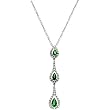 14K White Gold Tsavorite and Diamond Necklace