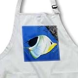 Saddled Butterflyfish feeding on a wreck.(Chaetodon ephippium).Solomon Islands - Medium Length Apron With Pouch Pockets 22w X 24l