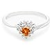 9K White Gold 0.218ct Garnet & White Topaz Ring - Size N