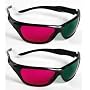 3D Plastic Acrylic Glasses for 3D movies - (2 Pairs) Journey to the Center of the Earth [Green & Magenta]