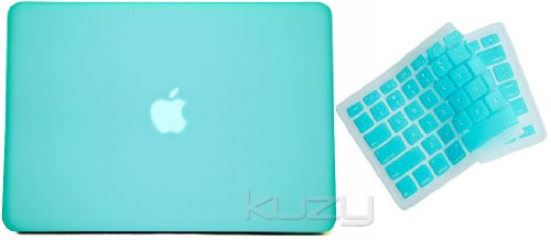 Kuzy® - 2in1 Tiffany Hot Blue 13inch Rubberized Satin Hard Case and Keyboard cover for NEW Macbook PRO 13.3