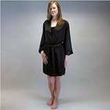 Black Silk Robe for Women -- Midnight Jewel -- 100% Silk